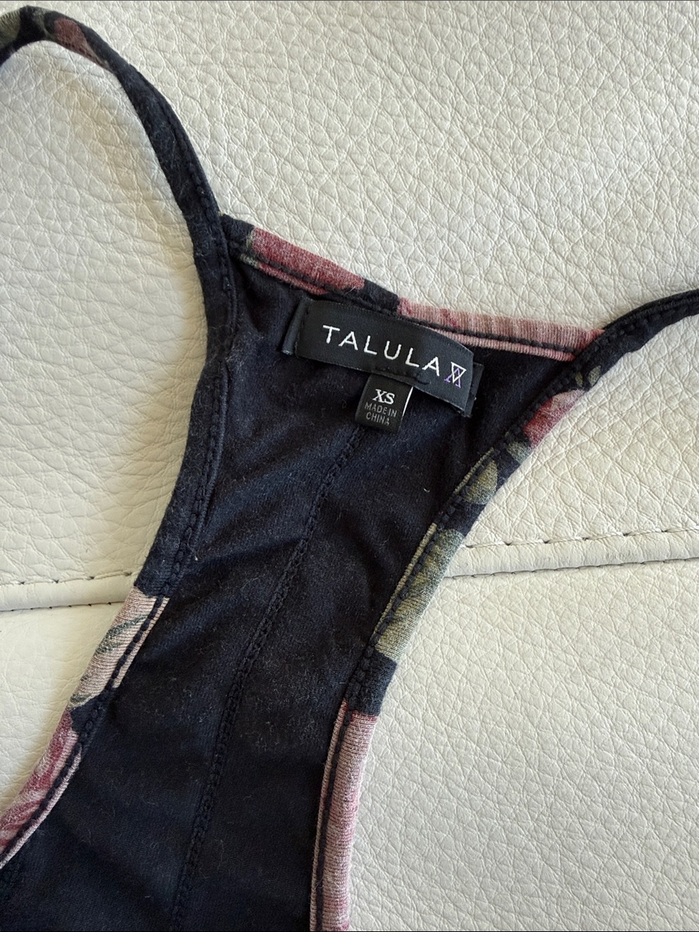 Talula Black Floral Racerback Tank with Pink Roses - Picture 3 of 8